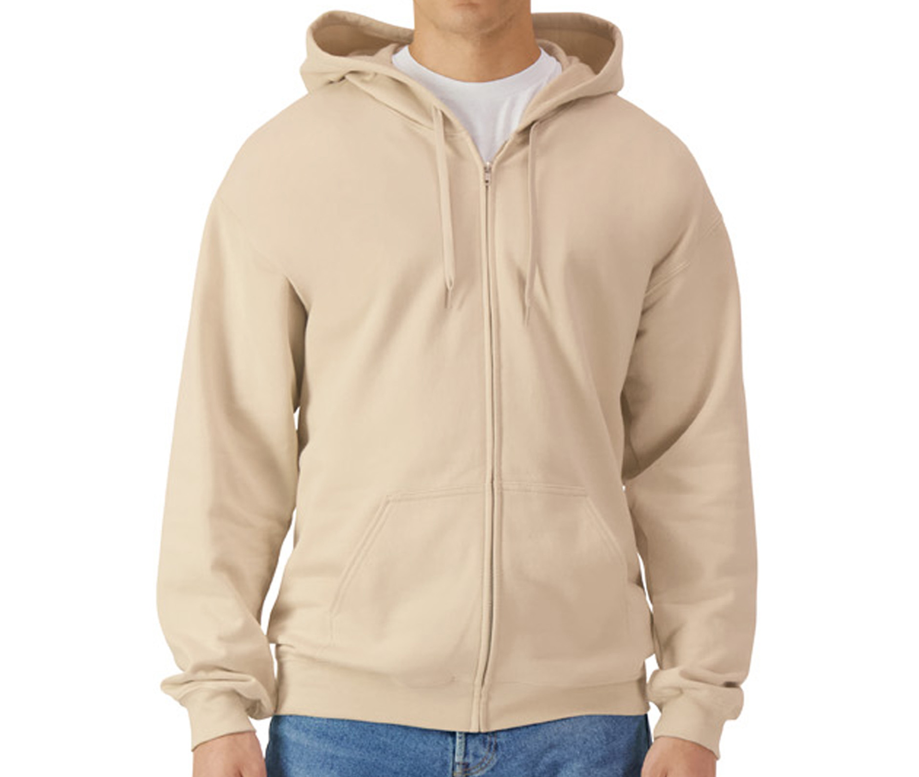 SOFTSTYLE MIDWEIGHT FLEECE ADULT FULL ZIP HOODED SWEATSHIRT