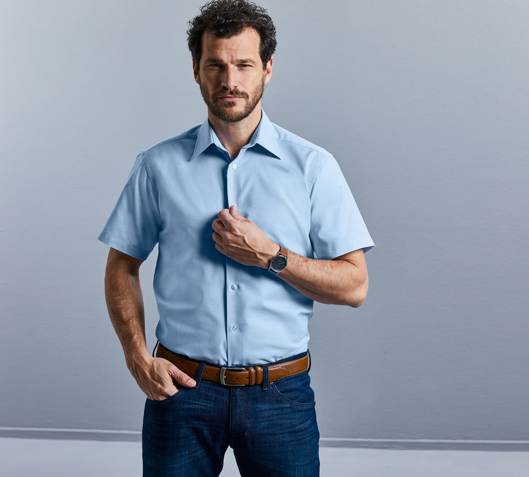 MEN'S SHORT SLEEVE TAILORED OXFORD SHIRT