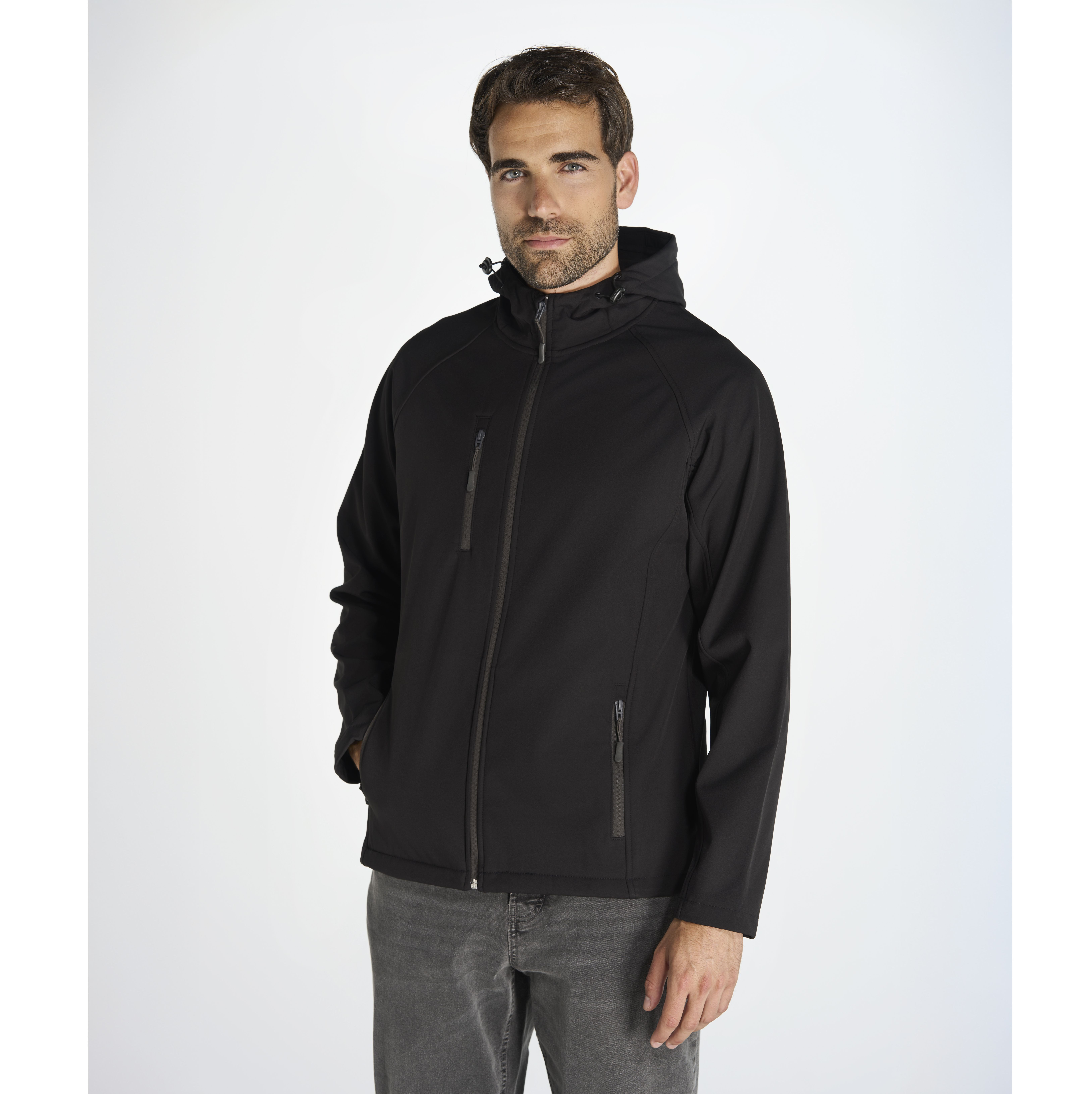 FULL ZIP SOFTSHELL JACKET HOODED
