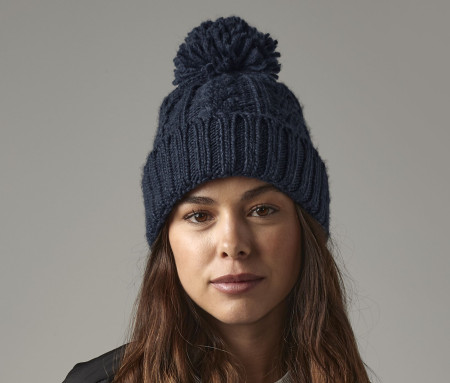 CABLE KNIT MELANGE BEANIE