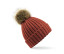 FAUX FUR POP POM CHUNKY BEANIE