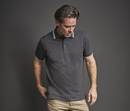LUXURY STRIPE STRETCH POLO