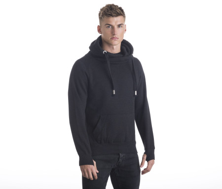 CROSS NECK HOODIE