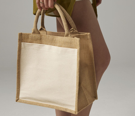 COTTON PUCKET JUTE MIDI TOTE