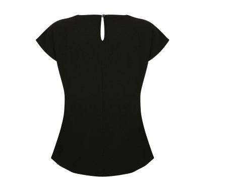 LADIES PLEAT FRONT S/S BLOUSE