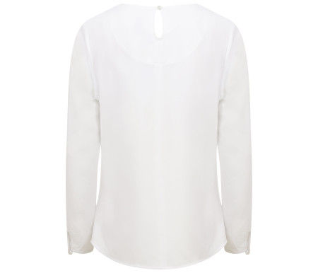 LADIES' PLEAT FRONT LONG SLEEVED BLOUSE