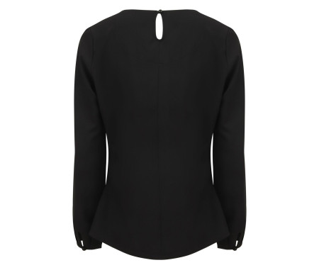 LADIES' PLEAT FRONT LONG SLEEVED BLOUSE