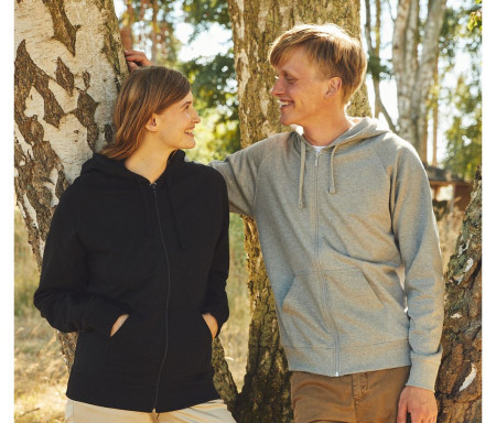 UNISEX TIGER COTTON HOODIE WITH ZIP