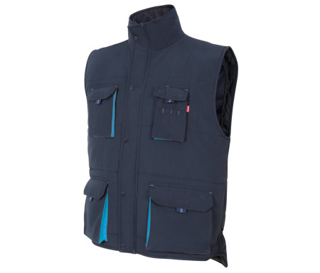 GILET MATELASSÉ BICOLORE MULTIPOCHES