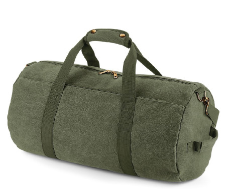 VINTAGE CANVAS BARREL BAG
