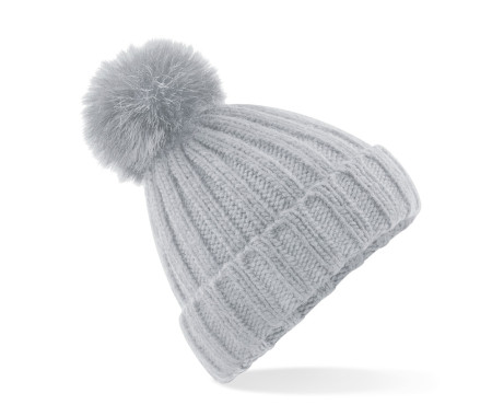 VERBIER FAUX FUR POP POM CHUNKY BEANIE