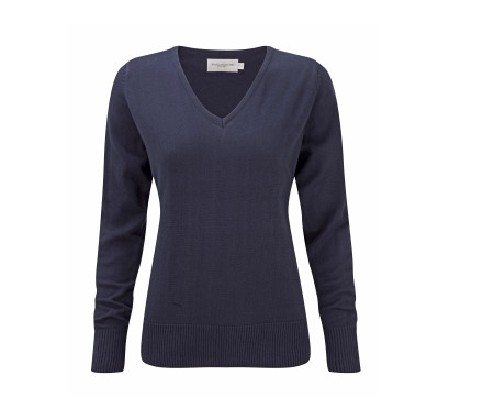 LADIES' V-NECK KNITTED PULLOVER