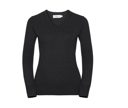 LADIES' V-NECK KNITTED PULLOVER