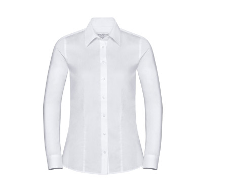 LADIES' LONG SLEEVE TAILORED HERRINGBONE SHIRT