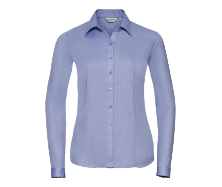 LADIES' LONG SLEEVE TAILORED HERRINGBONE SHIRT