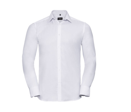MEN'S LONG SLEEVE TAILORED HERRINGBONE SHIRT