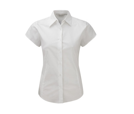LADIES' SHORT SLEEVE FITTED STRETCH SHIRT
