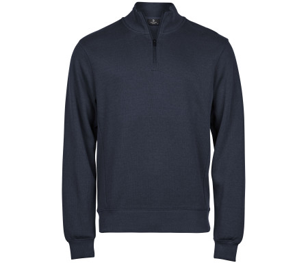 RIBBED INTERLOCK HALF ZIP