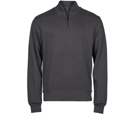 RIBBED INTERLOCK HALF ZIP
