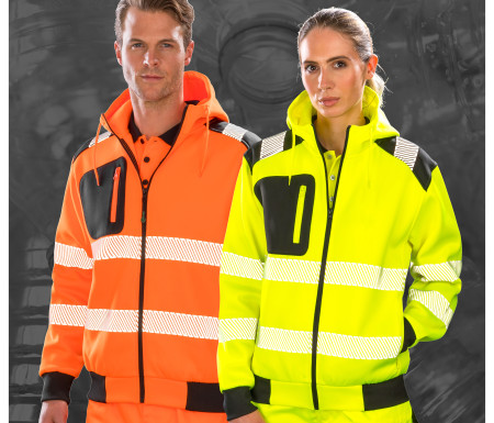 RECYCLED ROBUST ZIPPED SAFETY HOODY