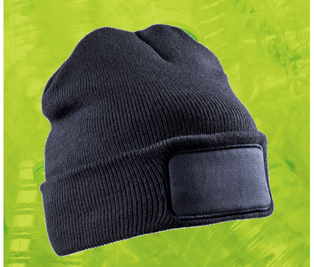 RECYCLED DOUBLE KNIT PRINTERS BEANIE