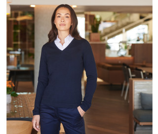 LADIES' V-NECK JUMPER